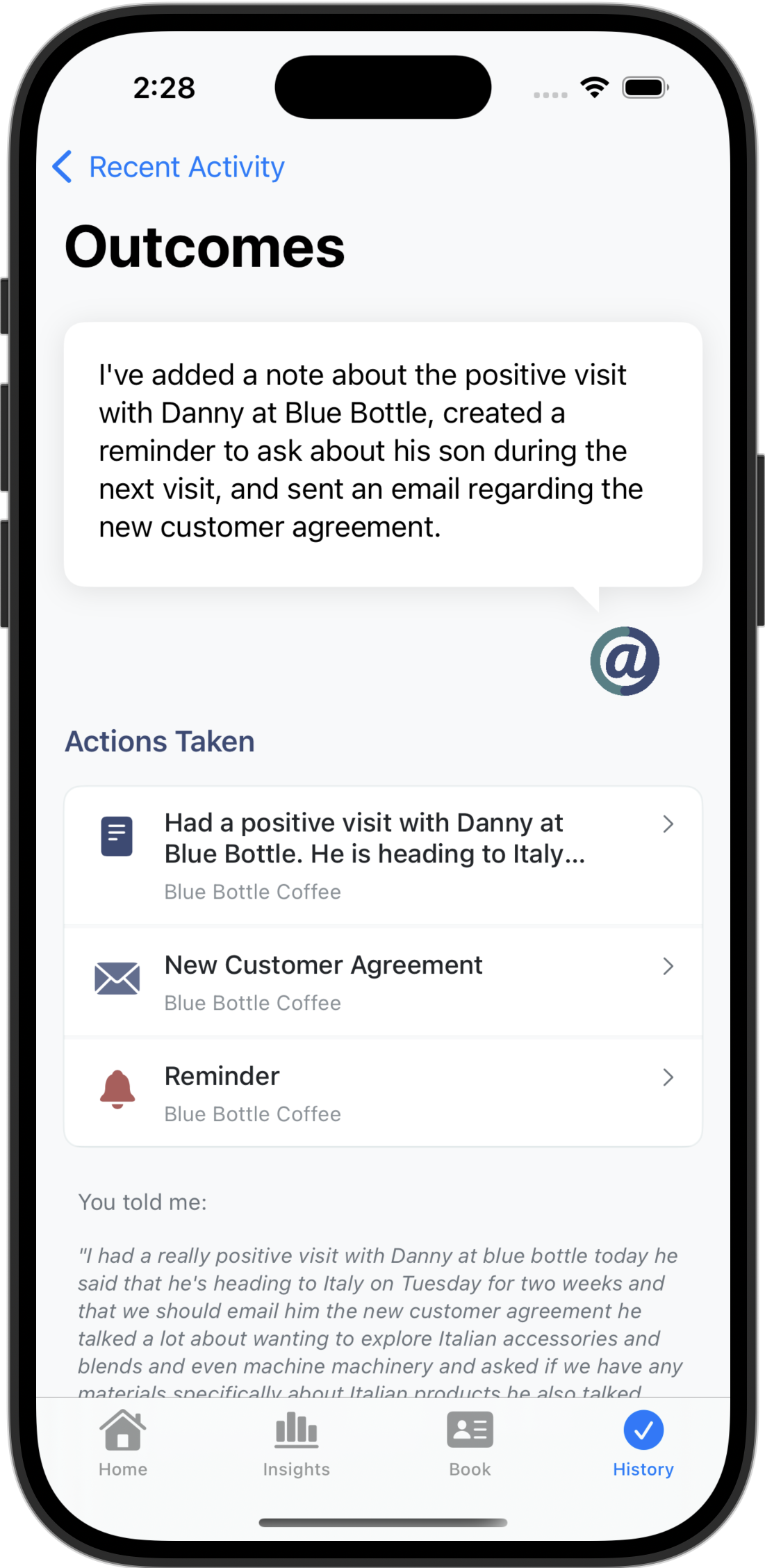 Arla app interface